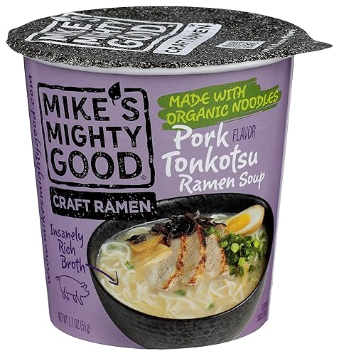MIKES MIgHTY gOOD Organic Tonkotsu Ramen cup pork 1.7 Oz