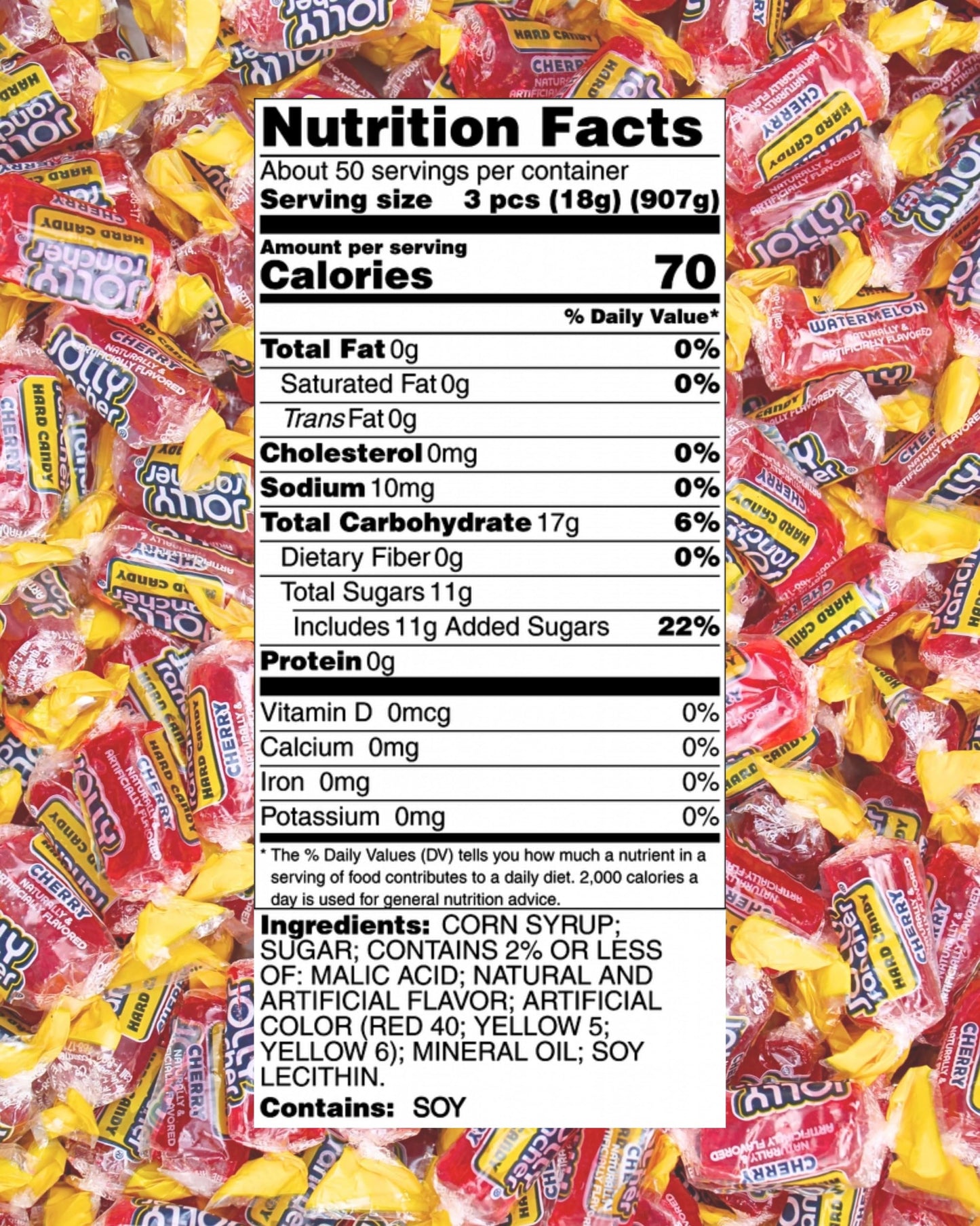 Red Cherry Jolly Ranchers Hard Candy Bulk- Individually Wrapped All Cherry Red Jolly Ranchers, By Queen City Candy Cave (1 Pound