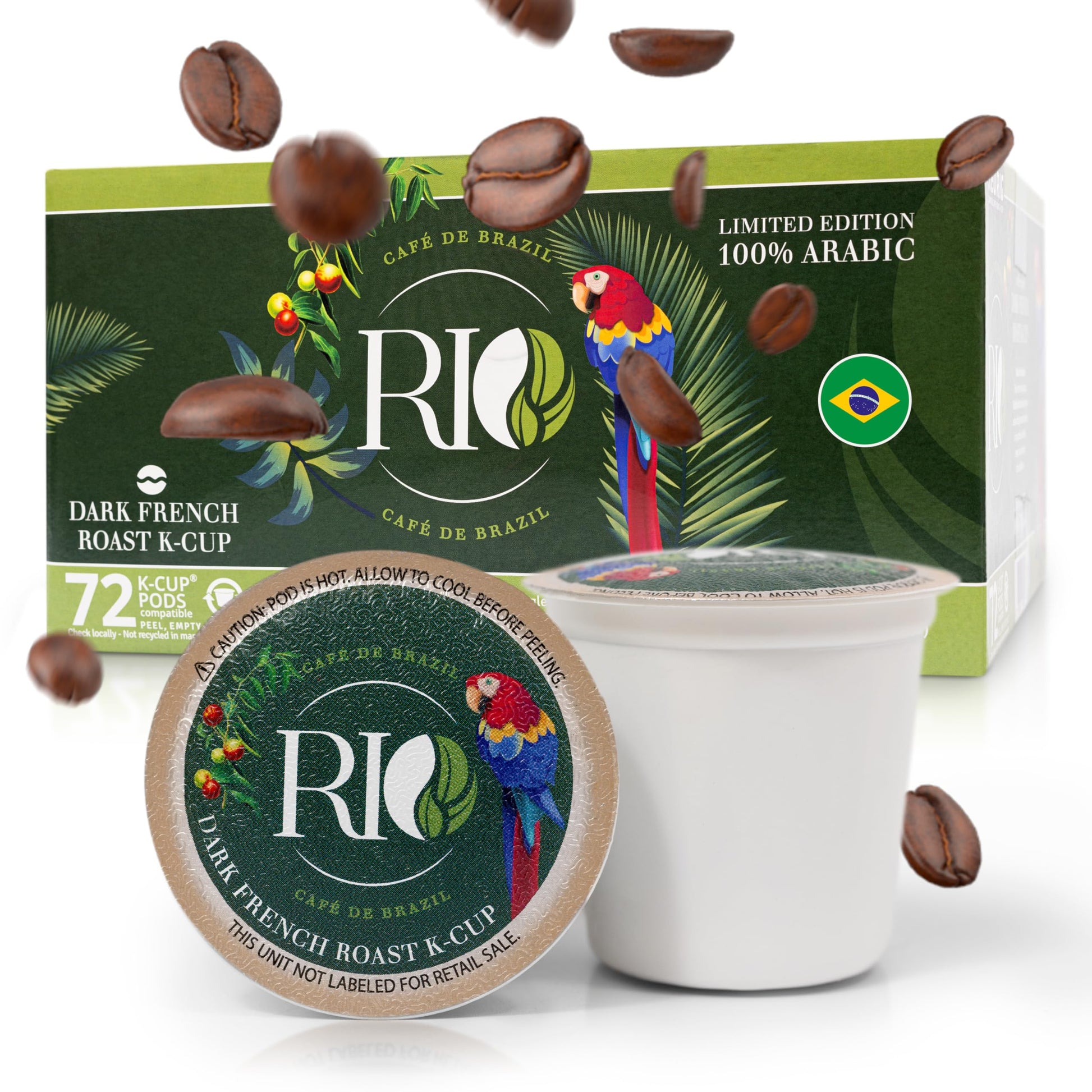 Rio Cafe De Brazil Kcup Coffee Pods - 72 Count  Dark Roast Coffee With Dark Chocolate And Roasted Nuts Flavor  Compatible With Kcup Beverage Makers  100% Brazilian Made