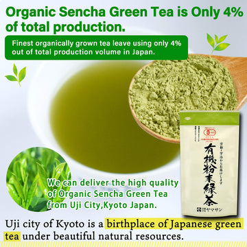 Organic Green Tea Powder, Instant Sencha Powder, Konacha, Sushicha, Japanese Tea, 80G Bag ?Yamasan?