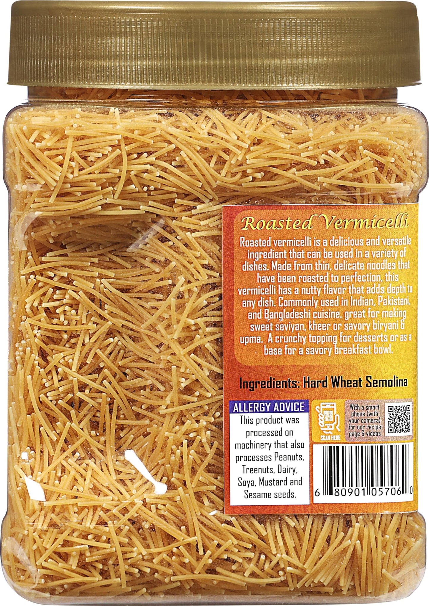 Rani Roasted Vermicelli (Roasted Wheat Noodles) 12.25Oz (350G) Pet Jar ~ All Natural | Vegan | Non-Gmo | Kosher | Indian Origin