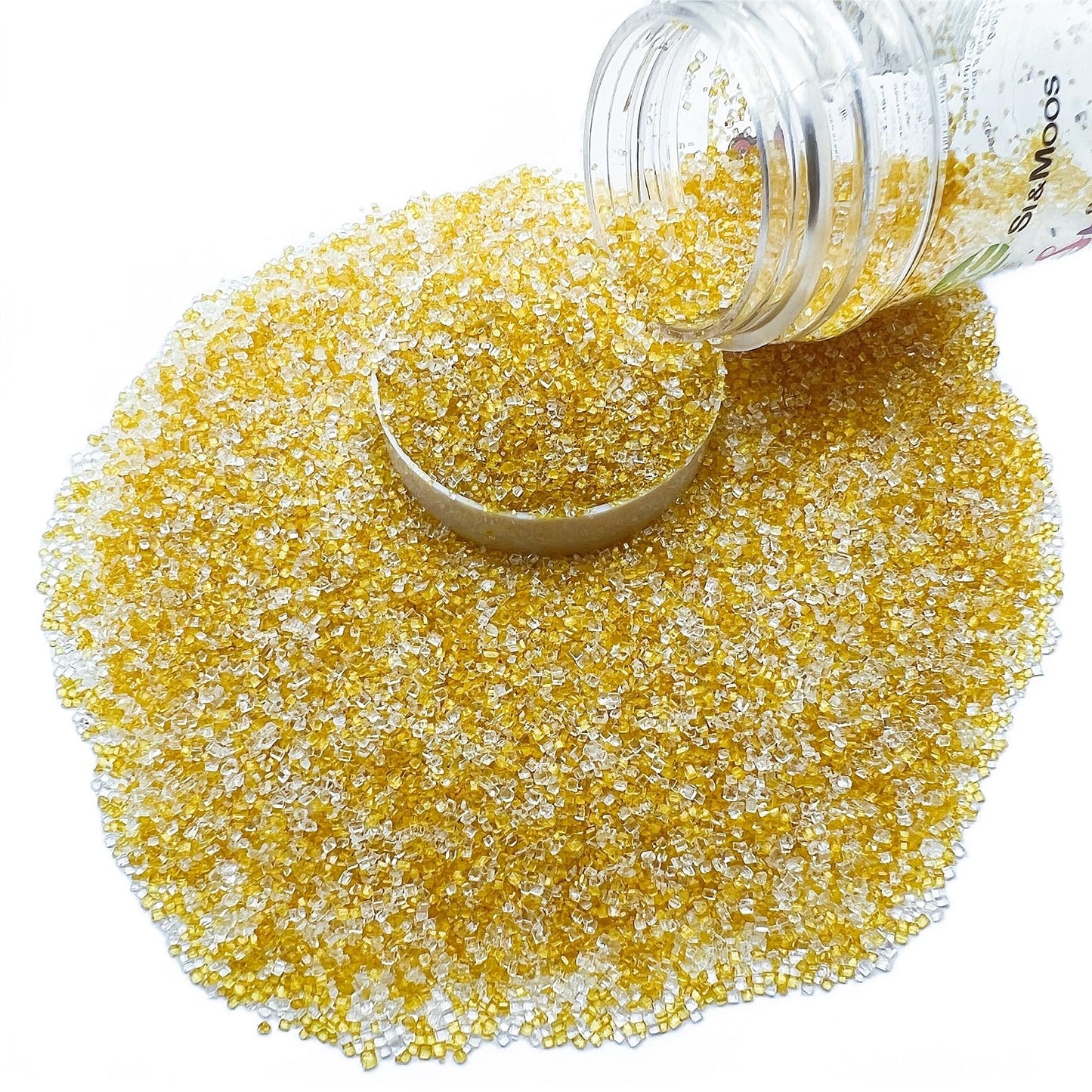 Se Si&Moos Gold And White Sanding Sugar Sprinkles White And Gold Srpinkles Sugar Rimmer For Cocktails, Edible Colored Sugars For