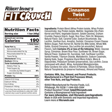 Fitcrunch Snack Size Protein Bars, Designed By Robert Irvine, 6-Layer Baked Bar, 3G Of Sugar & Soft Cake Core (9 Bars, Cinnamon