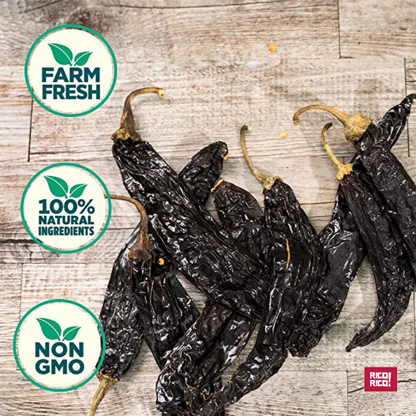 OLE RICO Pasilla Dried Peppers, 8 Oz - Premium Chiles Secos for Mexican Cuisine, Resealable Bag