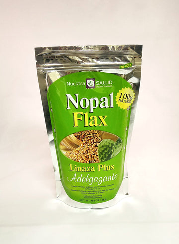 Nopal Flax Linaza Plus Original Colon Cleansing & Constipation (1LB) 100% Natural Blend of Ground Linaza -Senna- Lucuma- Prickly