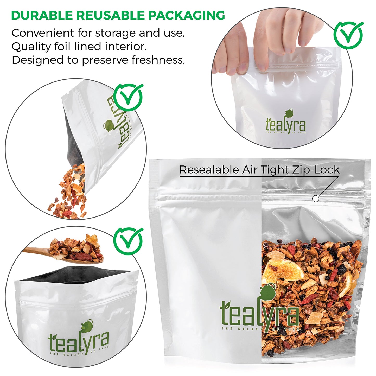 Tealyra Fruity Herbal Loose Leaf Tea - Mango, Goji Berries, Pineapple, Pomegranate - 8 Ounce - No Caffeine, Vitamin Rich