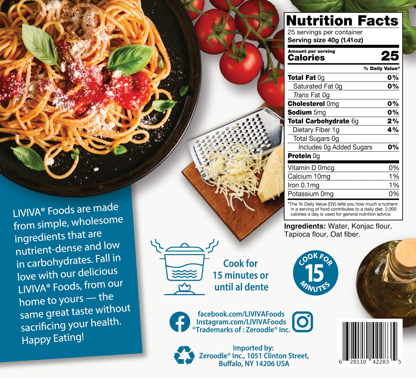 Liviva Dried Shirataki Spaghetti 1 Kg Pack - Low Calories - 25 Calories, 0G Of Fat And 0G Of Sugar