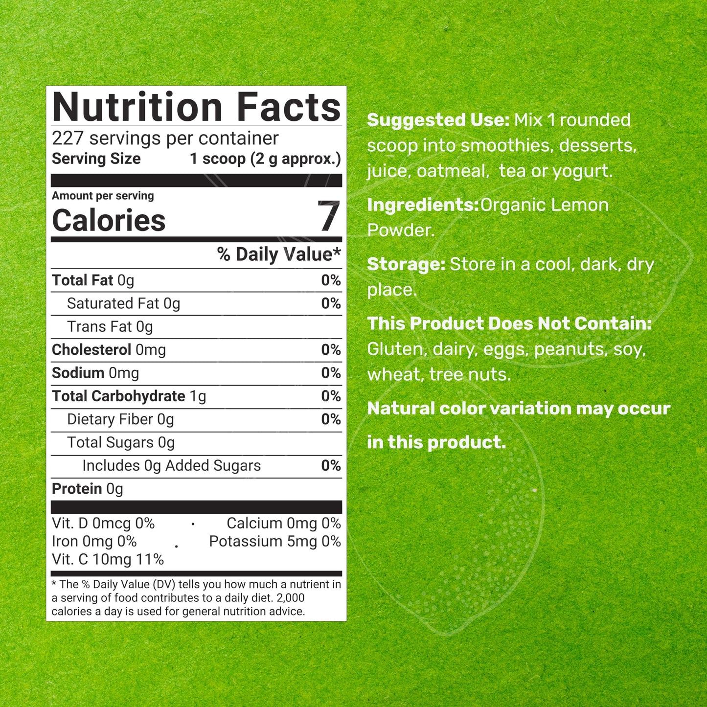 DEAL dietary product Organic Lemon Powder – Rich in Vitamin C – 1lb – Non-GMO, Filler Free, No Sugar
