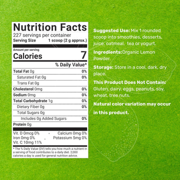 DEAL dietary product Organic Lemon Powder – Rich in Vitamin C – 1lb – Non-GMO, Filler Free, No Sugar