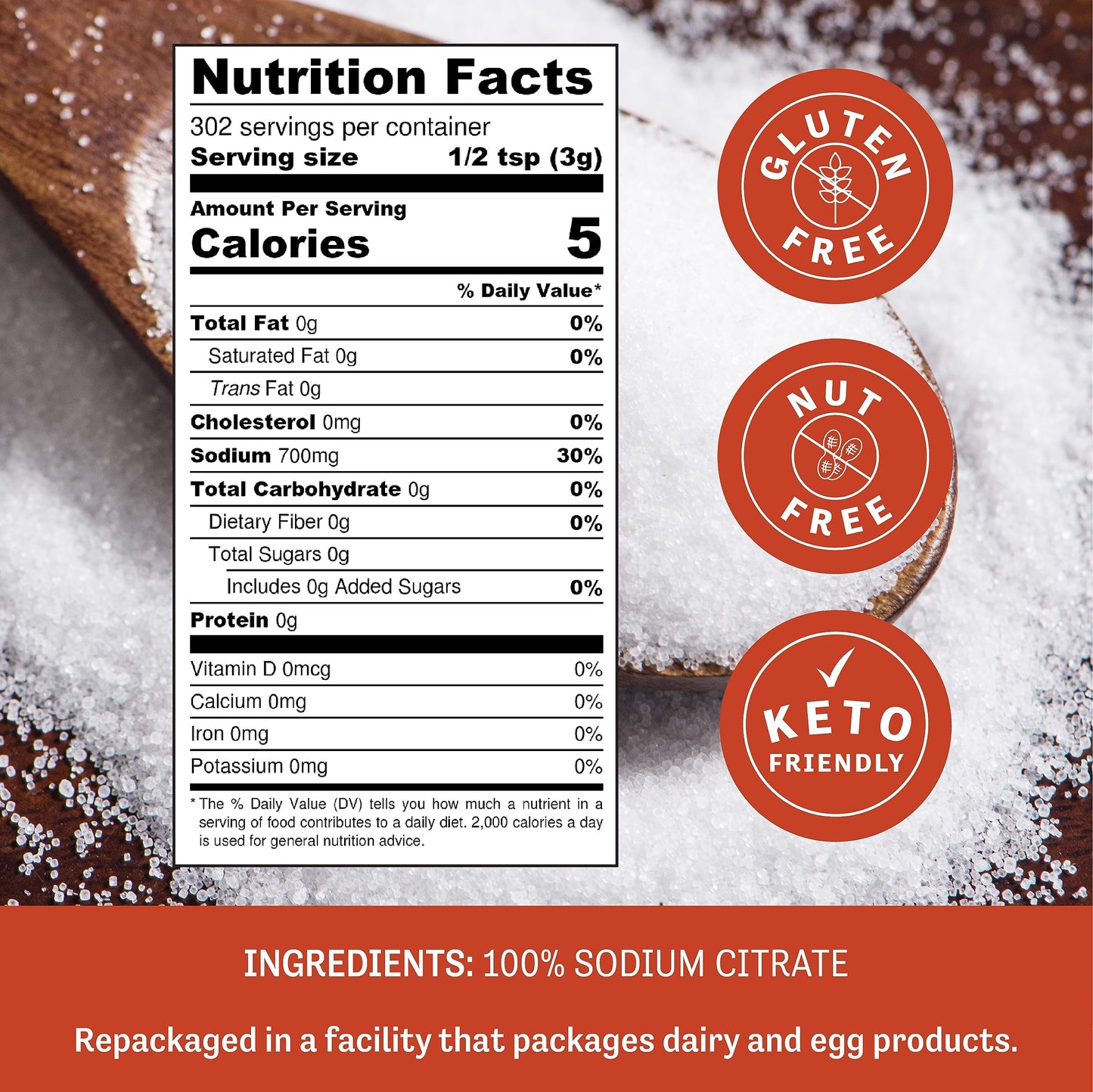 Judee'S Gluten Free Sodium Citrate 2 Lb - 100% Non-Gmo, Keto-Friendly And Nut-Free - Food Grade - Great For Molecular Gastronomy