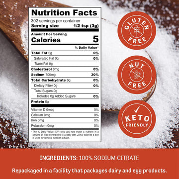 Judee'S Gluten Free Sodium Citrate 2 Lb - 100% Non-Gmo, Keto-Friendly And Nut-Free - Food Grade - Great For Molecular Gastronomy
