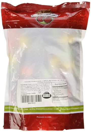 Sweetgourmet Concord Dubble Bubble Seedling Gum Gumballs (Filled), 1.5Lb