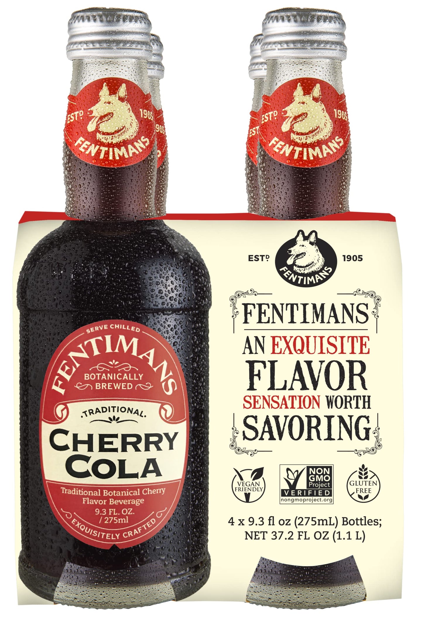 Fentimans Sparkling Cherry Cola - Cherry Soda, Soft Drink, Craft Soda Pop, All Natural Ingredients, No Artificial Colors or Flav