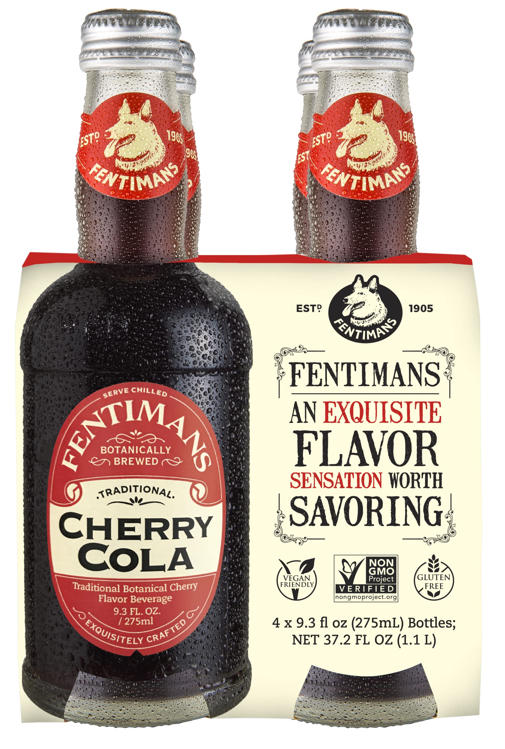 Fentimans Sparkling Cherry Cola - Cherry Soda, Soft Drink, Craft Soda Pop, All Natural Ingredients, No Artificial Colors or Flav