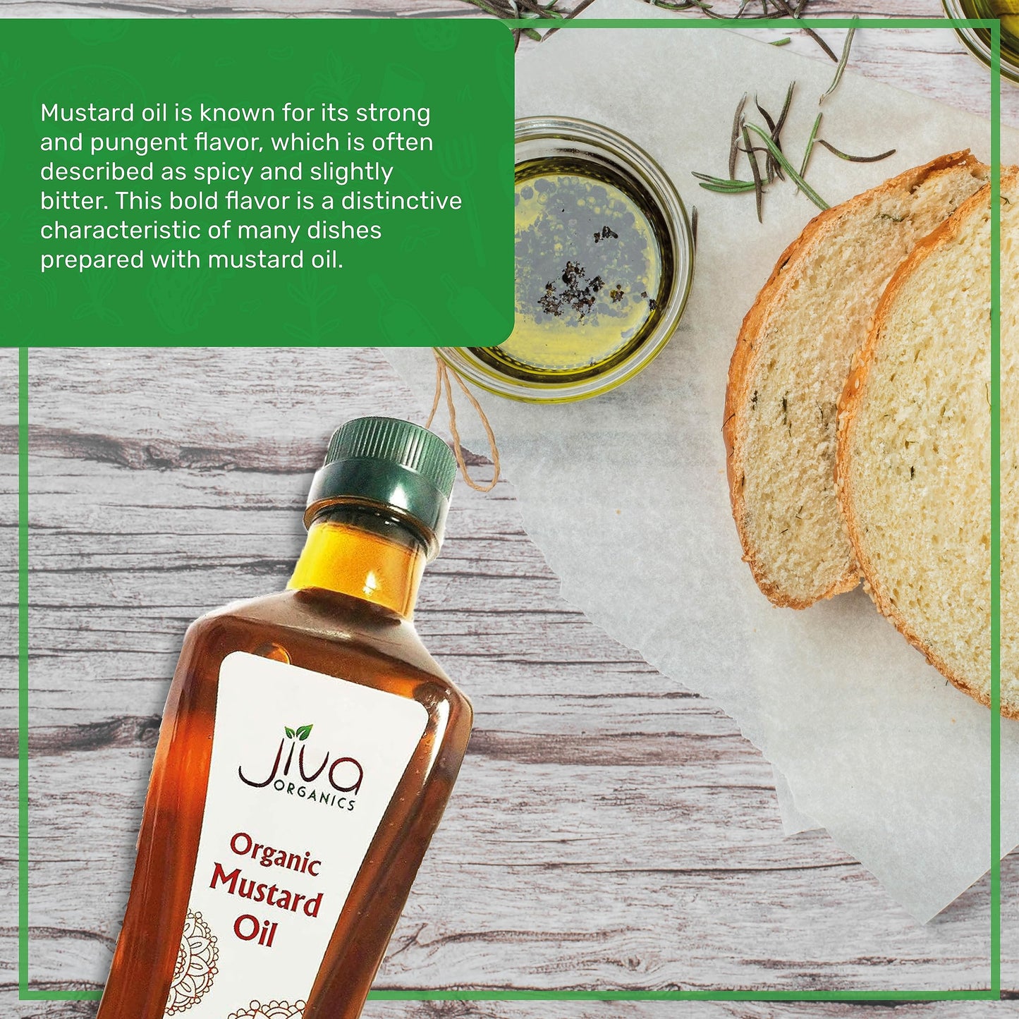 Jiva Organics Organic Mustard Oil 1 Liter Bottle (33.8 Ounce) - Non-GMO, Premium, Cold Pressed