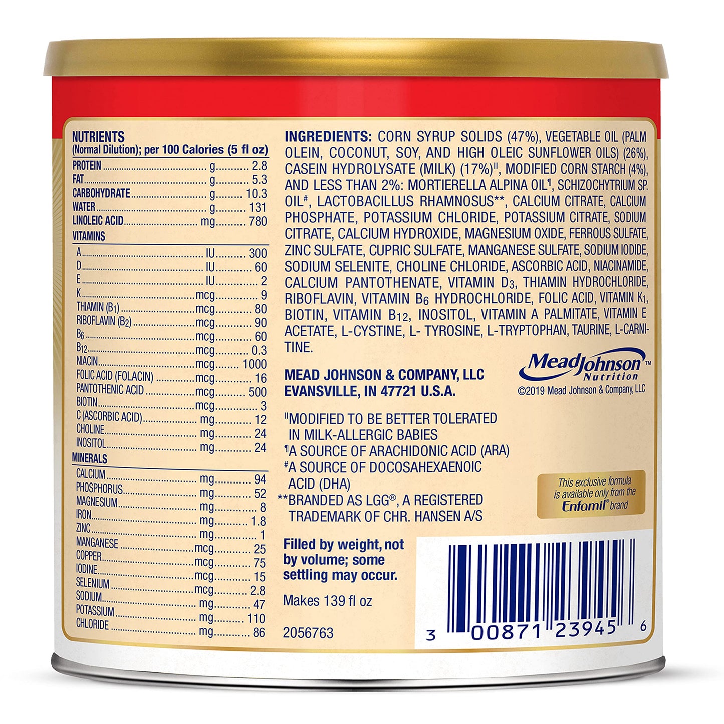 Enfamil Nutramigen Hypoallergenic Baby Formula With Iron, Lactose Free, Colic Relief From Cows Milk Allergy Starts In 24 Hours, Brain Building Dha, Probiotic Lgg For Immune Support, 27.8 Oz Can