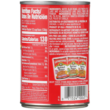 La Preferida Authentic Refried Black Beans, 16 Oz, 2 Ct