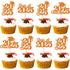 30 PCS 2025 Graduation Cupcake Toppers Glitter Class of 2025 Graduation Cap Cupcake Picks for 2025 Graduation Theme Party Cake D