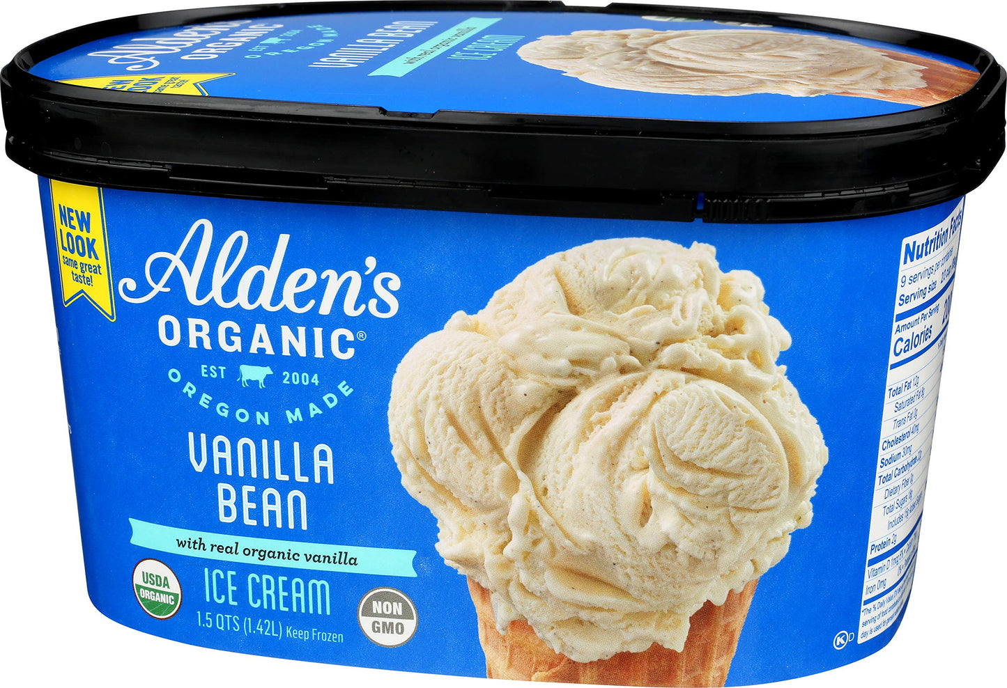 Aldens, Organic Vanilla Bean Ice Cream, 48 oz (Frozen)