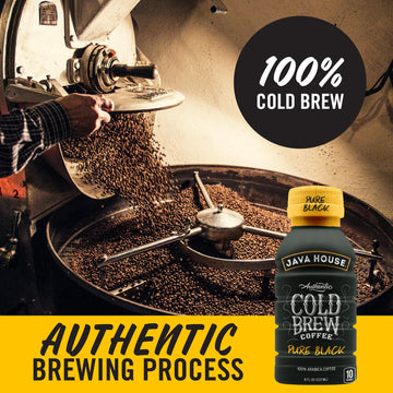 Java House Cold Brew Coffee Ready To Drink Bottles - Pure Black - 6 Pack Of 8Oz Bottles - 100% Arabica Coffee