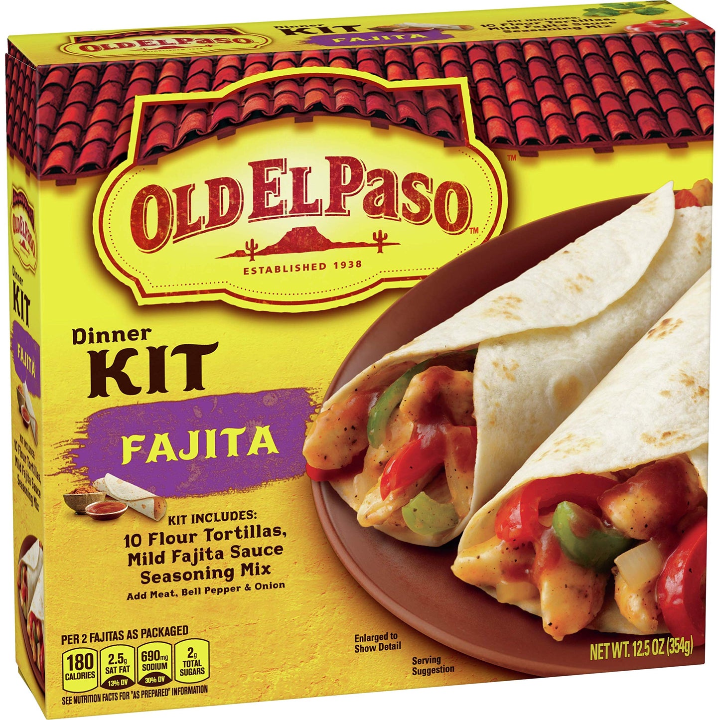 Old El Paso Fajita Dinner Kit With Flour Tortillas, Mild Fajita Sauce & Seasoning Mix, 12.5 oz.