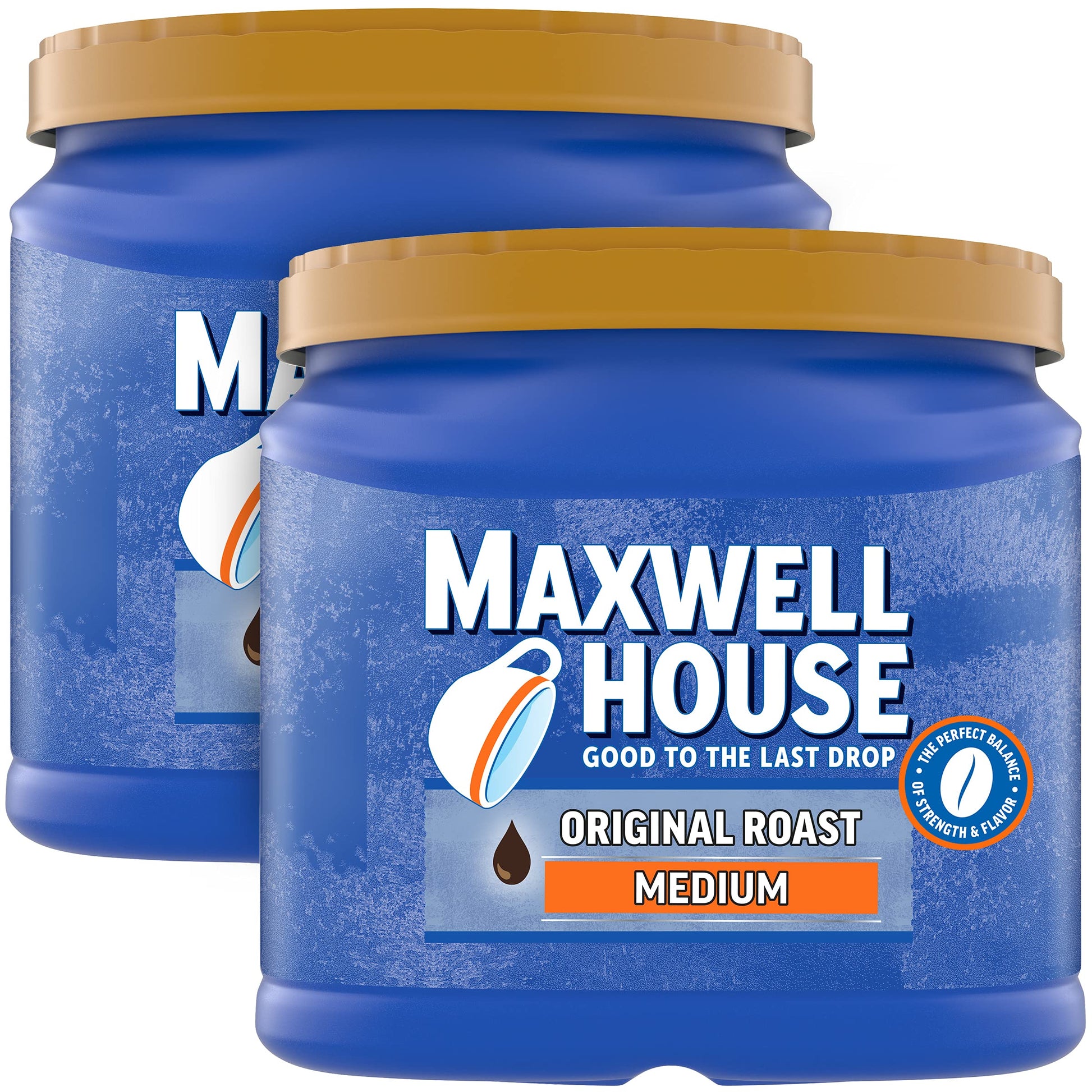 MAXWELL HOUSE Ground Coffee, Medium Roast, 30.6 oz Canisters (Pack of 2)