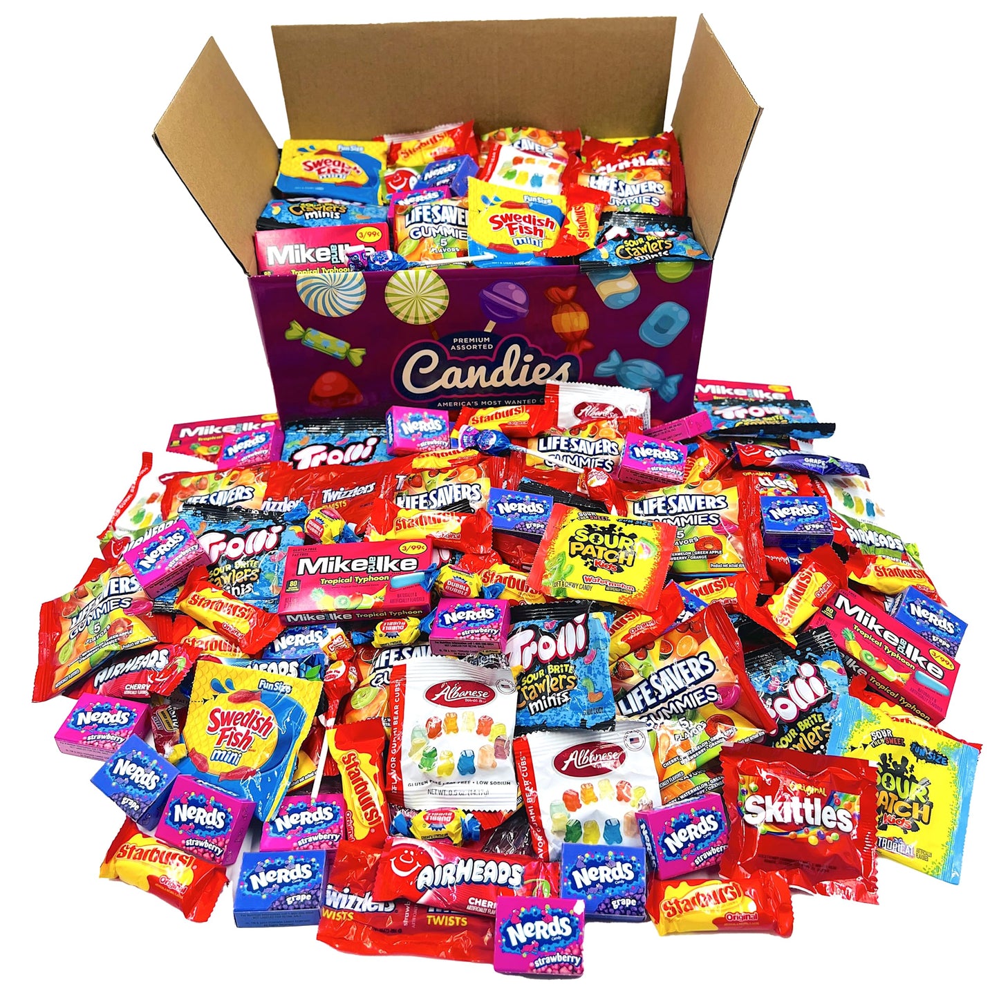 Huge Assorted Candy Party Mix Box 6.50 Lbs/104 Oz Over 255 Individually Wrapped Candies Of All Time America'S Most (105)