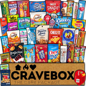 Cravebox Snack Box Variety Pack Care Package - Christmas   Gift Basket Boxes Pack Mature-Themeds Kids Grandkids Guys Girls Women Men Boyfriend Candy Birthday