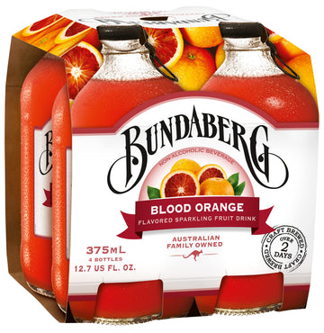 Bundaberg Sparkling Fruit Drink, Blood Orange, 12.7 Fl Oz, Pack of 4