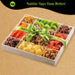 NUT CRAVINGS - Holiday Xmas Christmas Dried Fruit & Mixed Nuts Gift Basket in Reusable Wooden Tray + Ribbon (12 Assortments) Food Arrangement  Healthy Snack Care Package