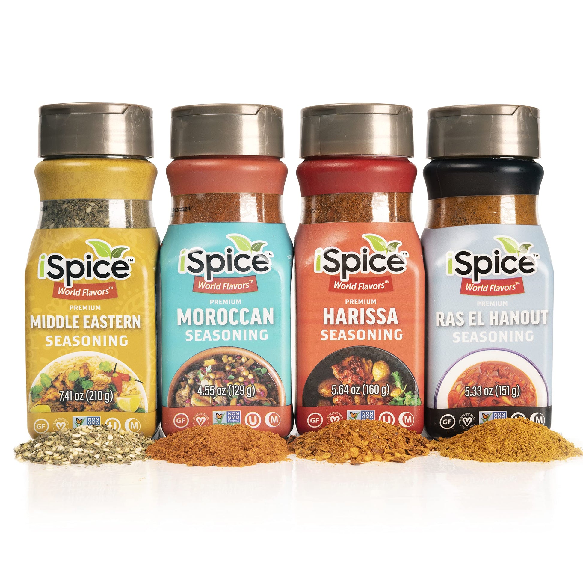 iSpice World Flavors Premium Seasonings - 4 Piece Assortment of Exotic Middle Eastern Spices