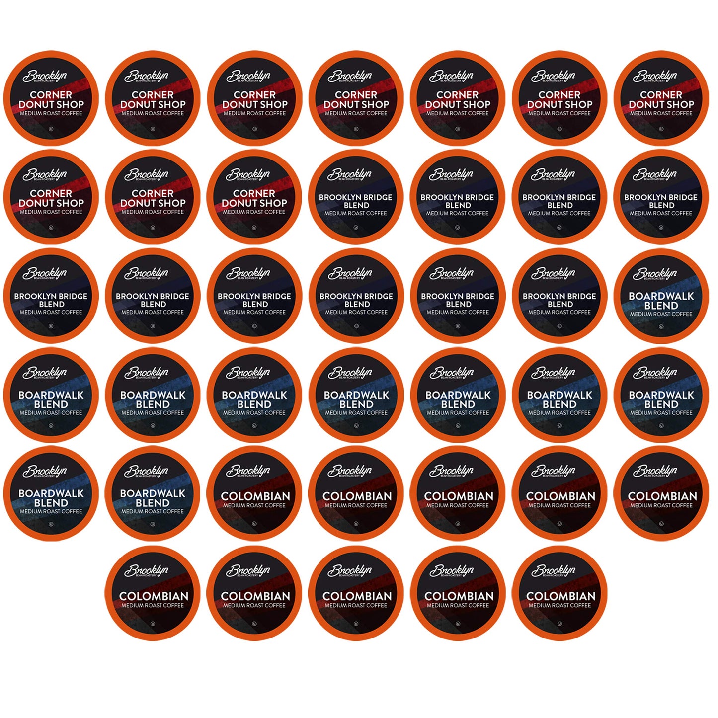 Brooklyn Beans Coffee Pods Medium Roast Variety Pack, 40 Count, Compatible with 2.0 Keurig K Cup Brewers