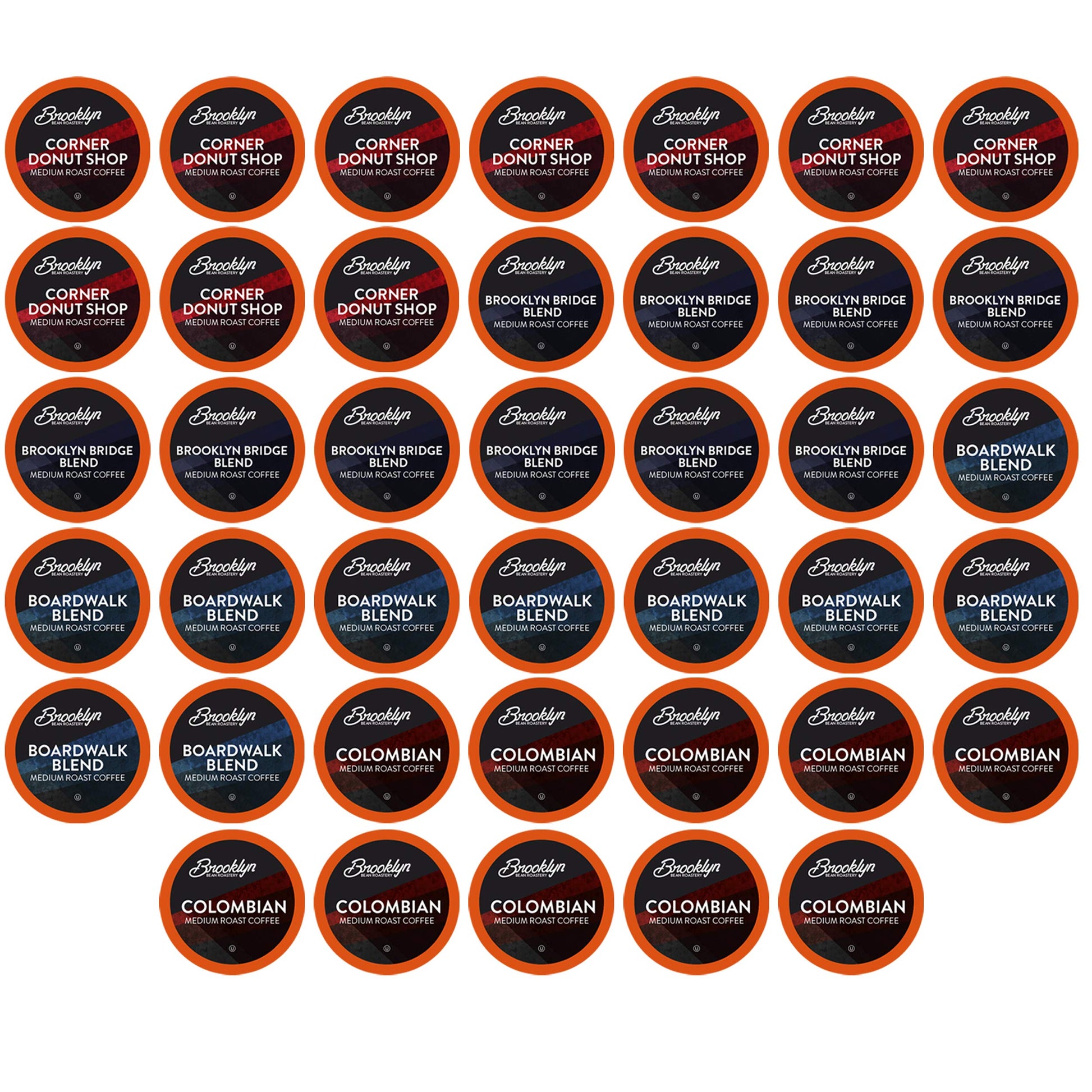 Brooklyn Beans Coffee Pods Medium Roast Variety Pack, 40 Count, Compatible with 2.0 Keurig K Cup Brewers