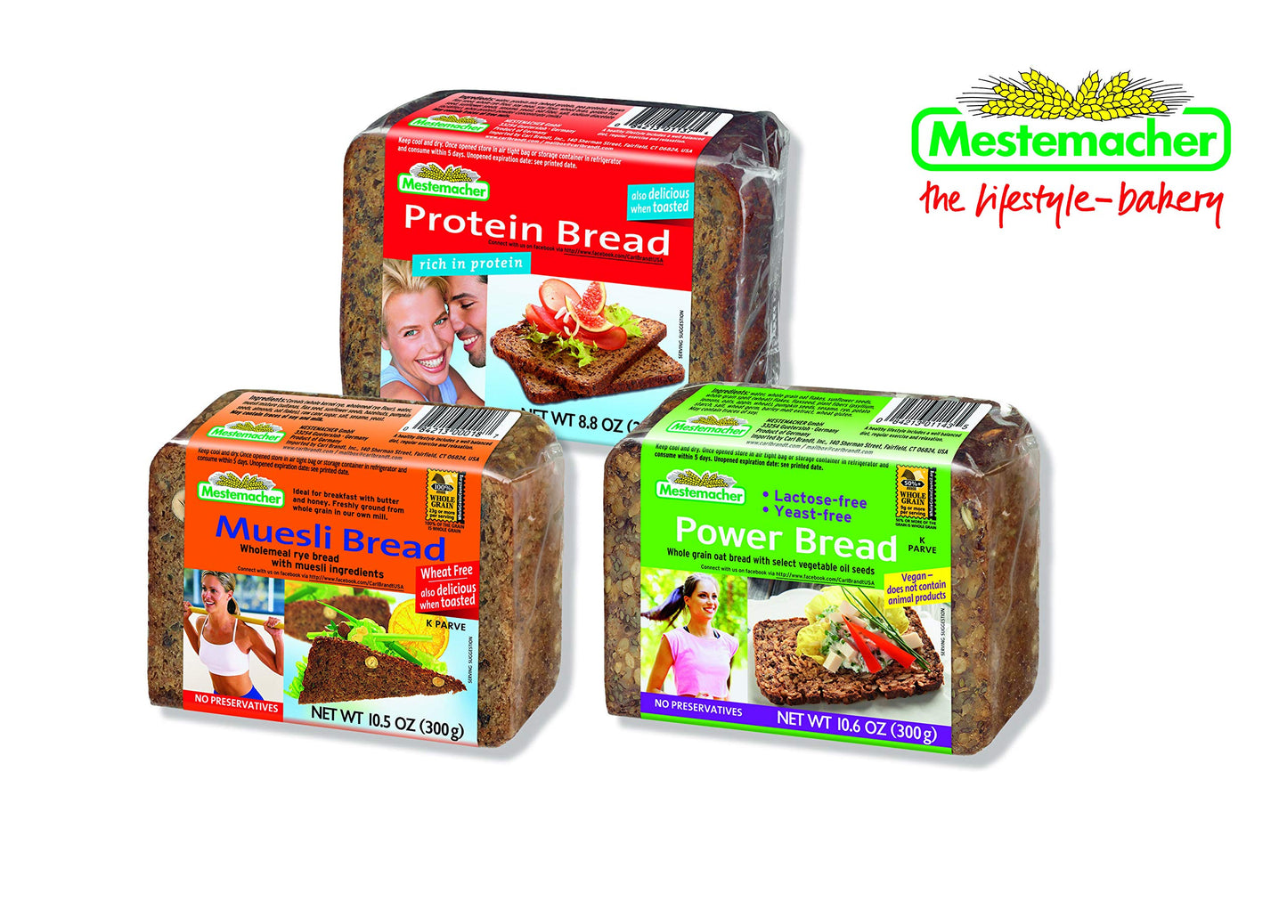 Mestemacher Protein Bread,Carrot, 9 Count
