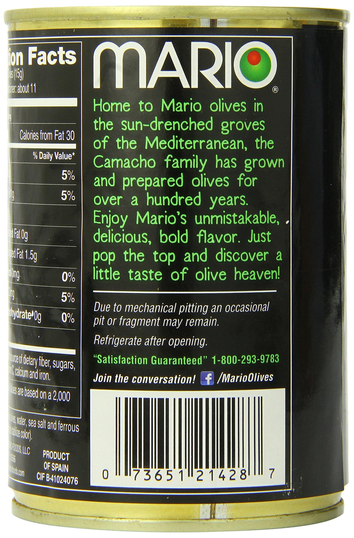 Mario Olive-Large Ripe, 6 Ounce (Pack Of 12)