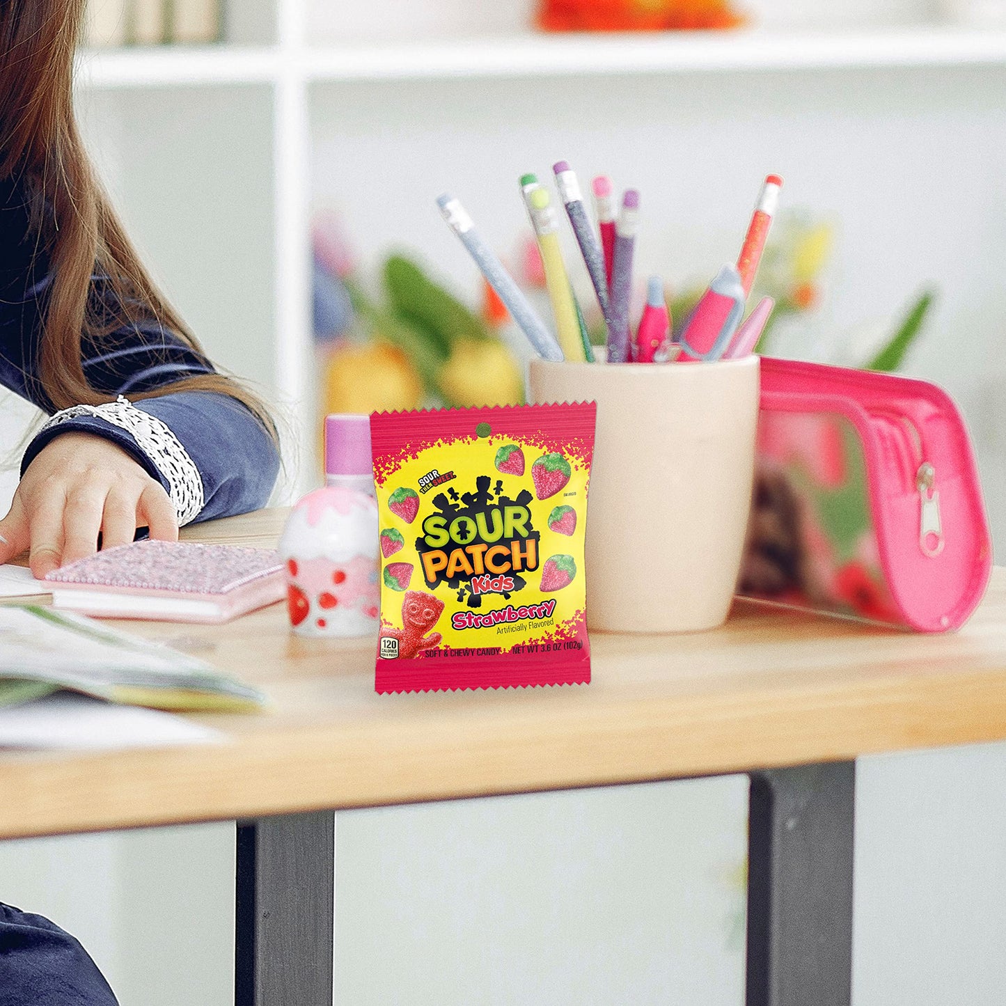 SOUR PATCH KIDS Strawberry Soft & Chewy Candy, Bulk Candy, 12 - 3.6 oz Bags