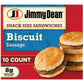 Jimmy Dean Sausage Biscuit Snack Size Sandwiches, 17 Oz, 10 Ct (Frozen)