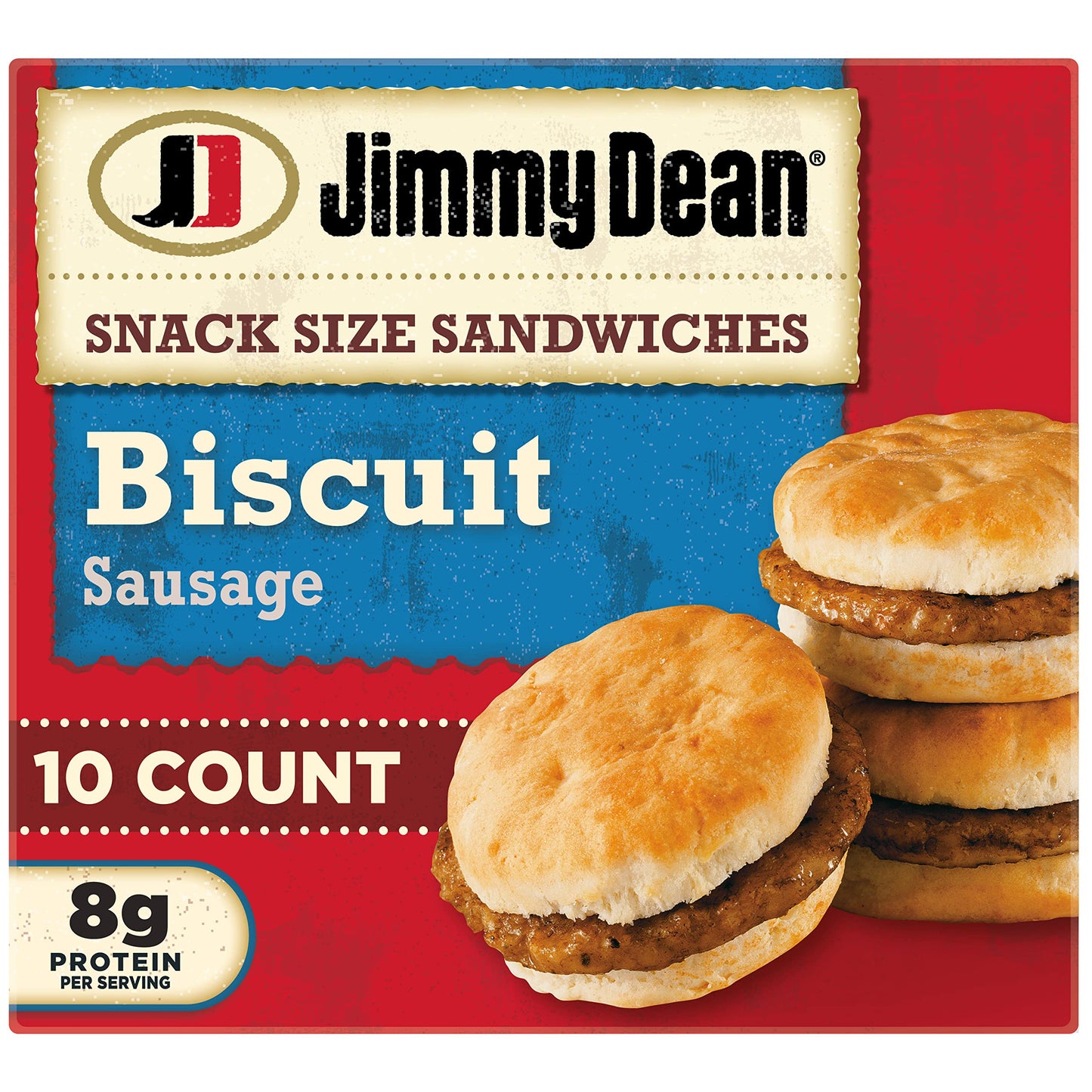 Jimmy Dean Sausage Biscuit Snack Size Sandwiches, 17 Oz, 10 Ct (Frozen)