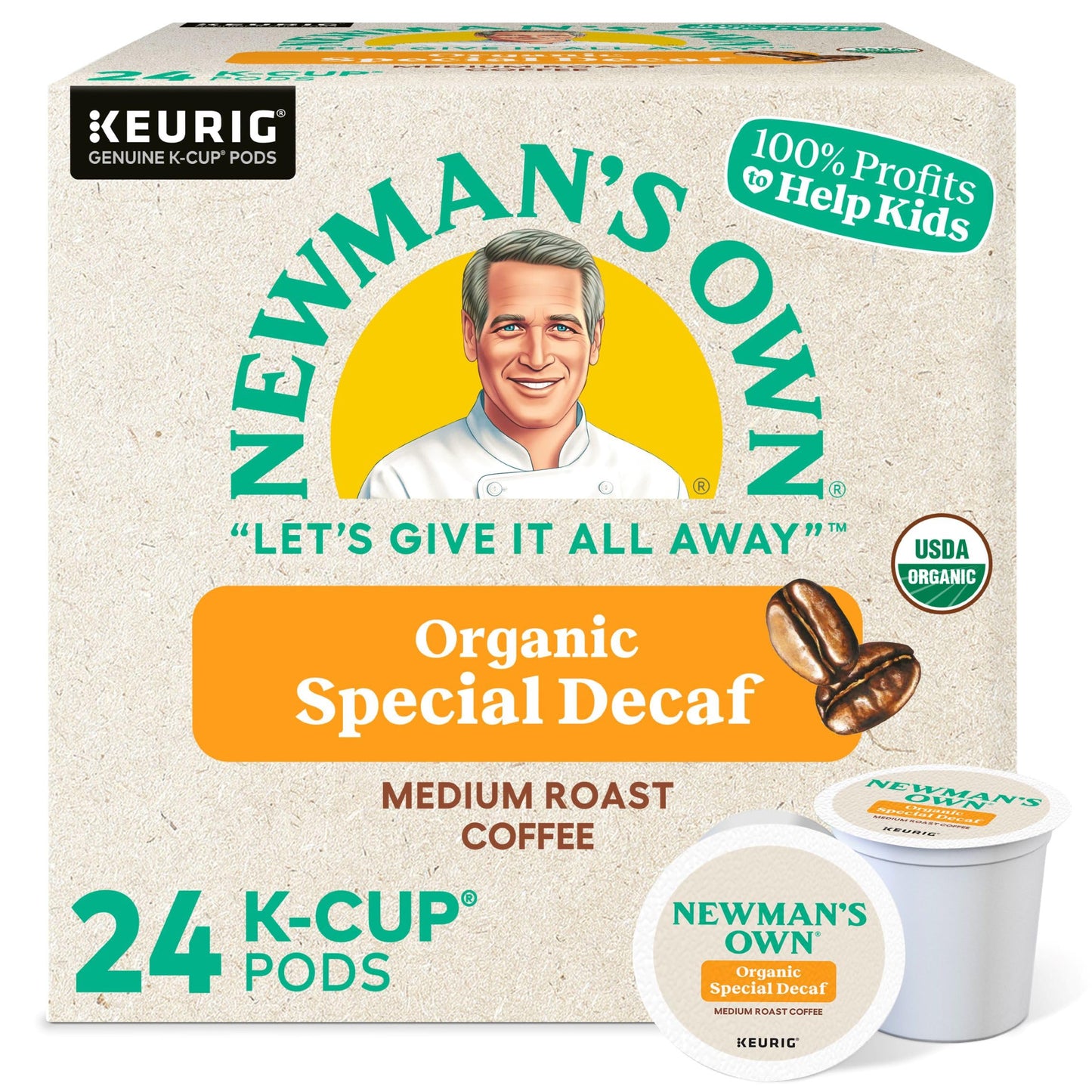 Newmans Own Organics Special Blend Decaf, Single-Serve Keurig K-Cup Pods, Medium Roast Coffee, 24 Count