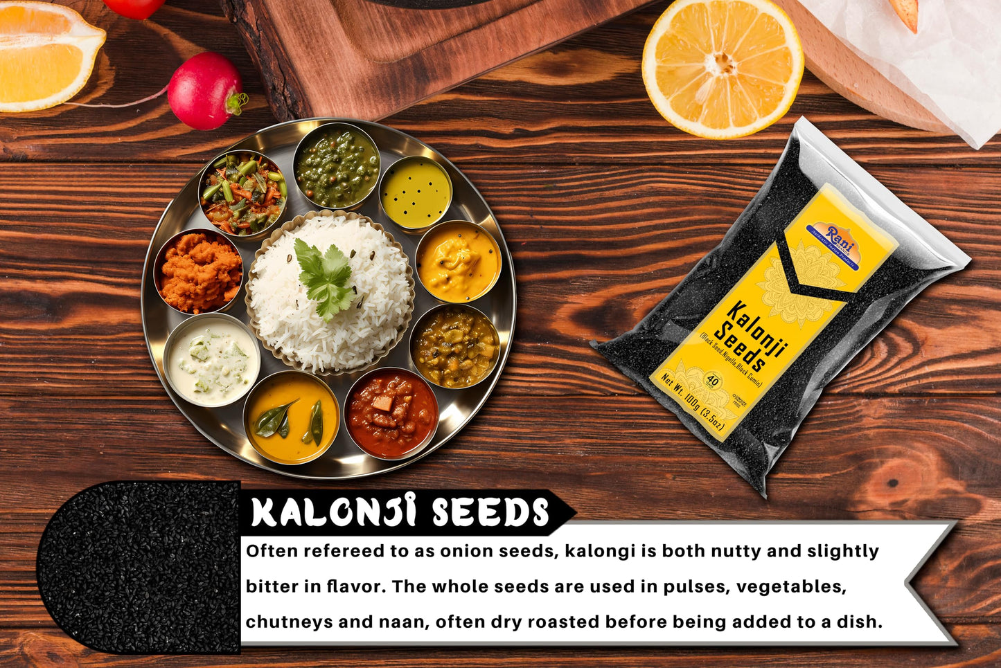 Rani Kalonji (Black Seed, Nigella Sativa, Black Cumin) Seeds 3.5Oz (100G) ~ All Natural | Gluten Friendly | Non-Gmo | Kosher | Vegan | Indian Origin