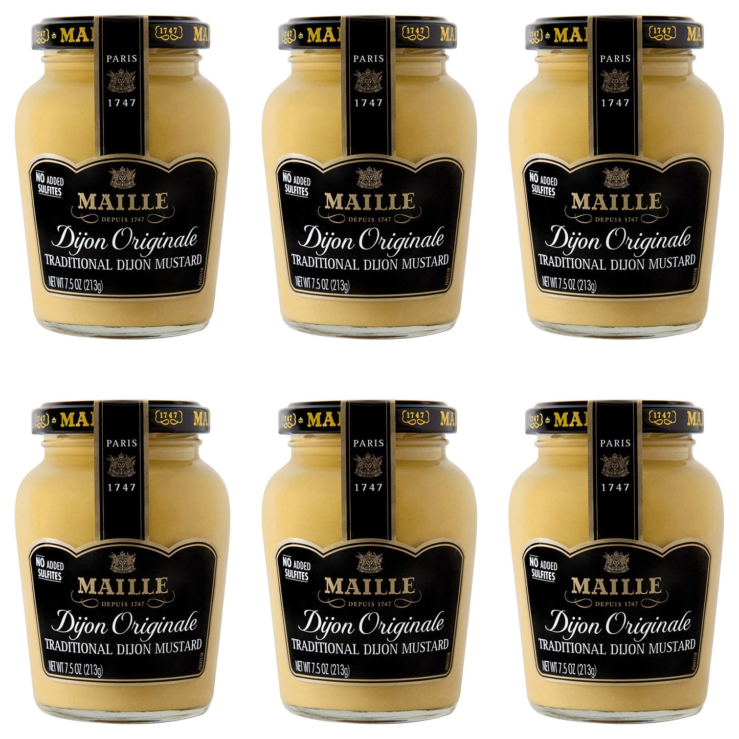 Maille Mustard, Dijon Originale No Added Sulfites, 7.5 Oz, 6 Count