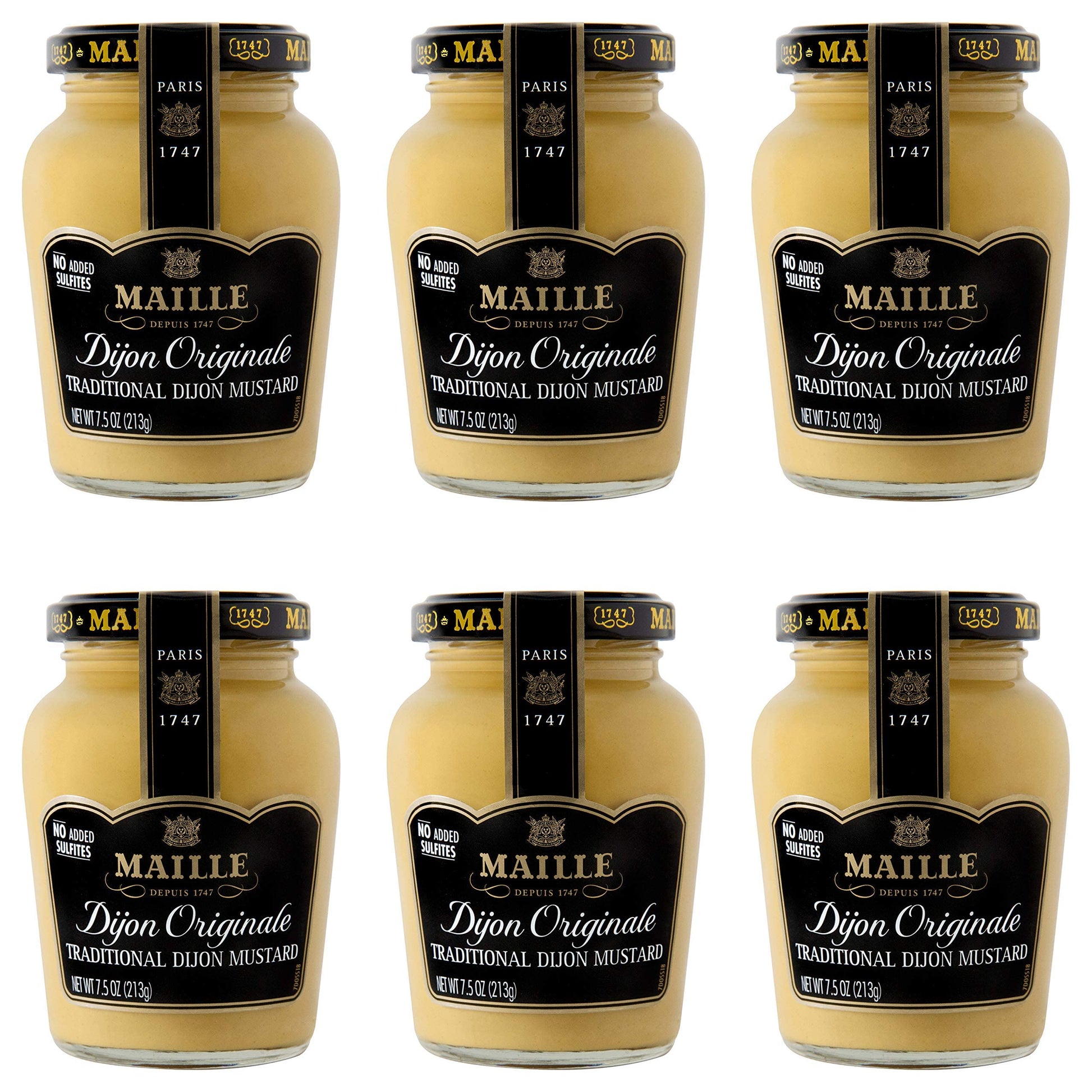 Maille Mustard, Dijon Originale No Added Sulfites, 7.5 Oz, 6 Count