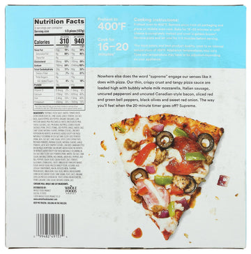 365 By Whole Foods Market, Supreme Thin Crust Pizza, 14.5 Ounce