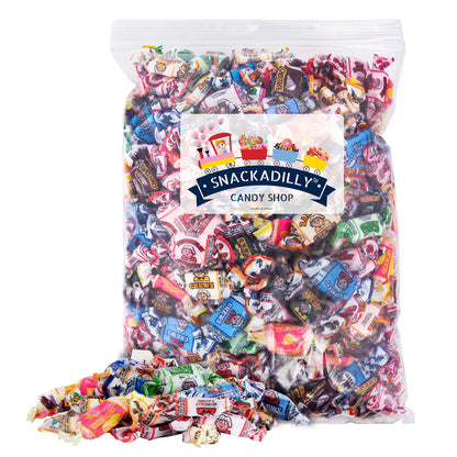 Fruit Chews Bulk 2Lb Bag  348 Chews  - Many Including Sours! - Blue Raspberry, Banana, Watermelon, Green Apple, Chocolate, Peach