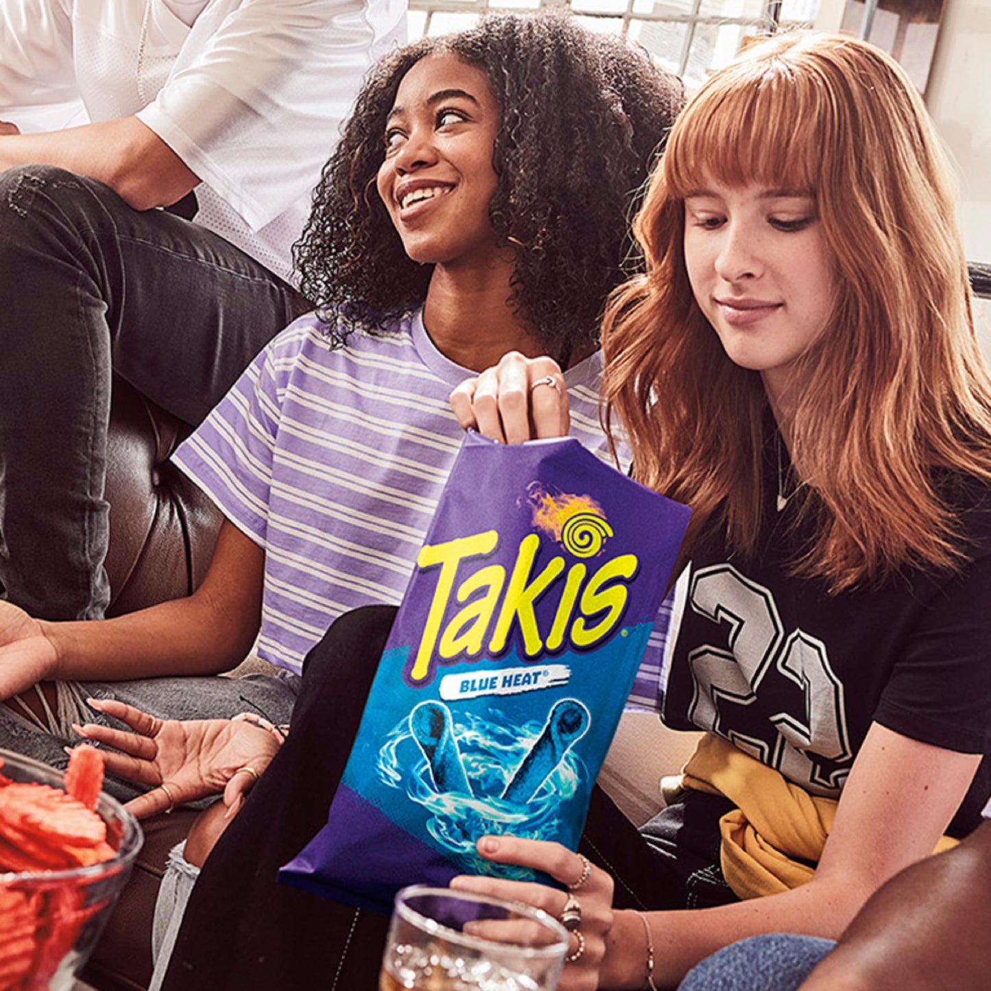 Takis Blue Heat Rolled Tortilla Chips, Hot Chili Pepper Flavor, Snack Size Case, 3.25 oz (Pack of 6)