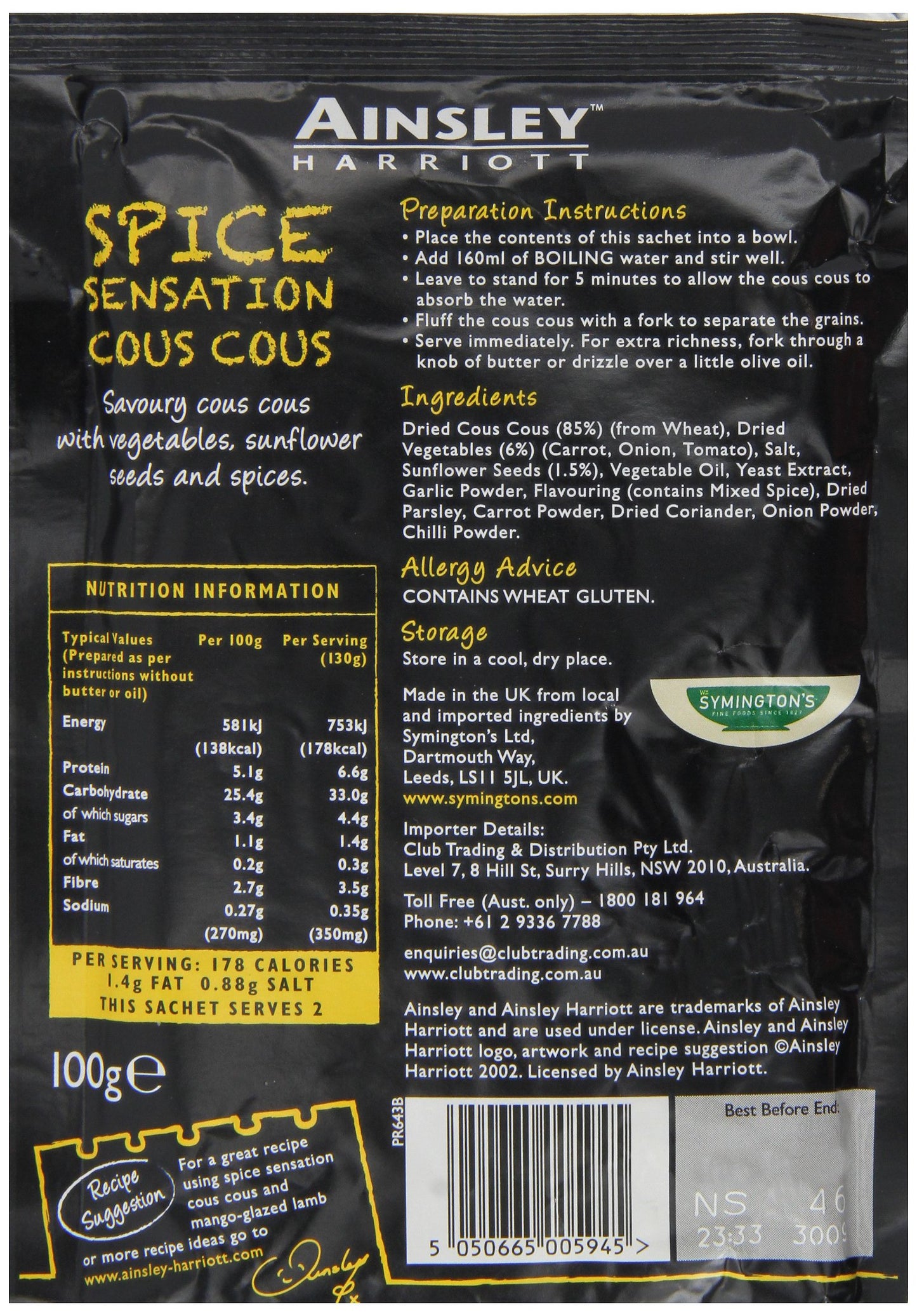 Ainsley Harriott Spice Sensation Cous Cous 100g