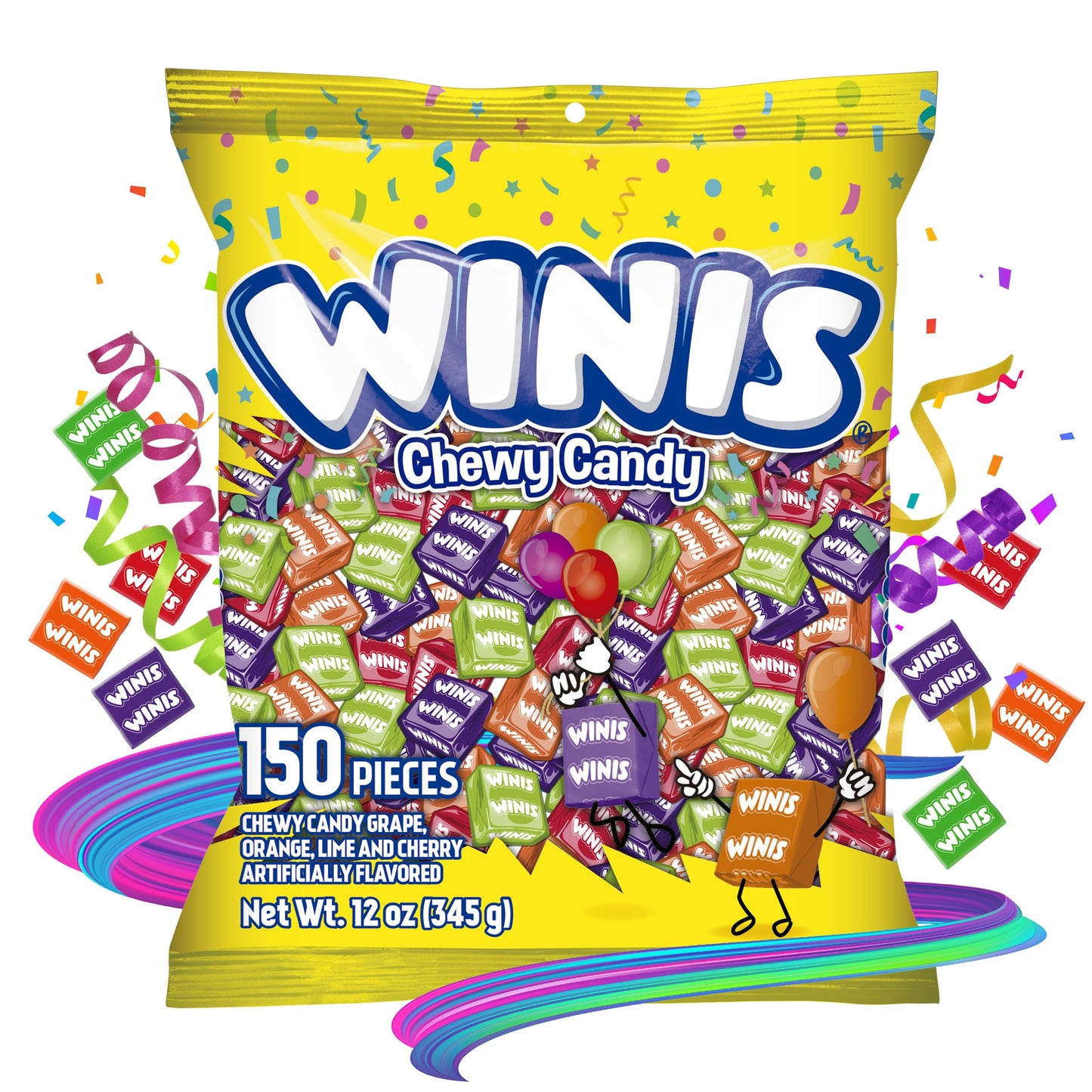 Chewy Candy Winis Original Variety Bag - Taffy Candy 150 individually wrapped pieces- Sharing Size 12 Oz Bag Assorted Halloween