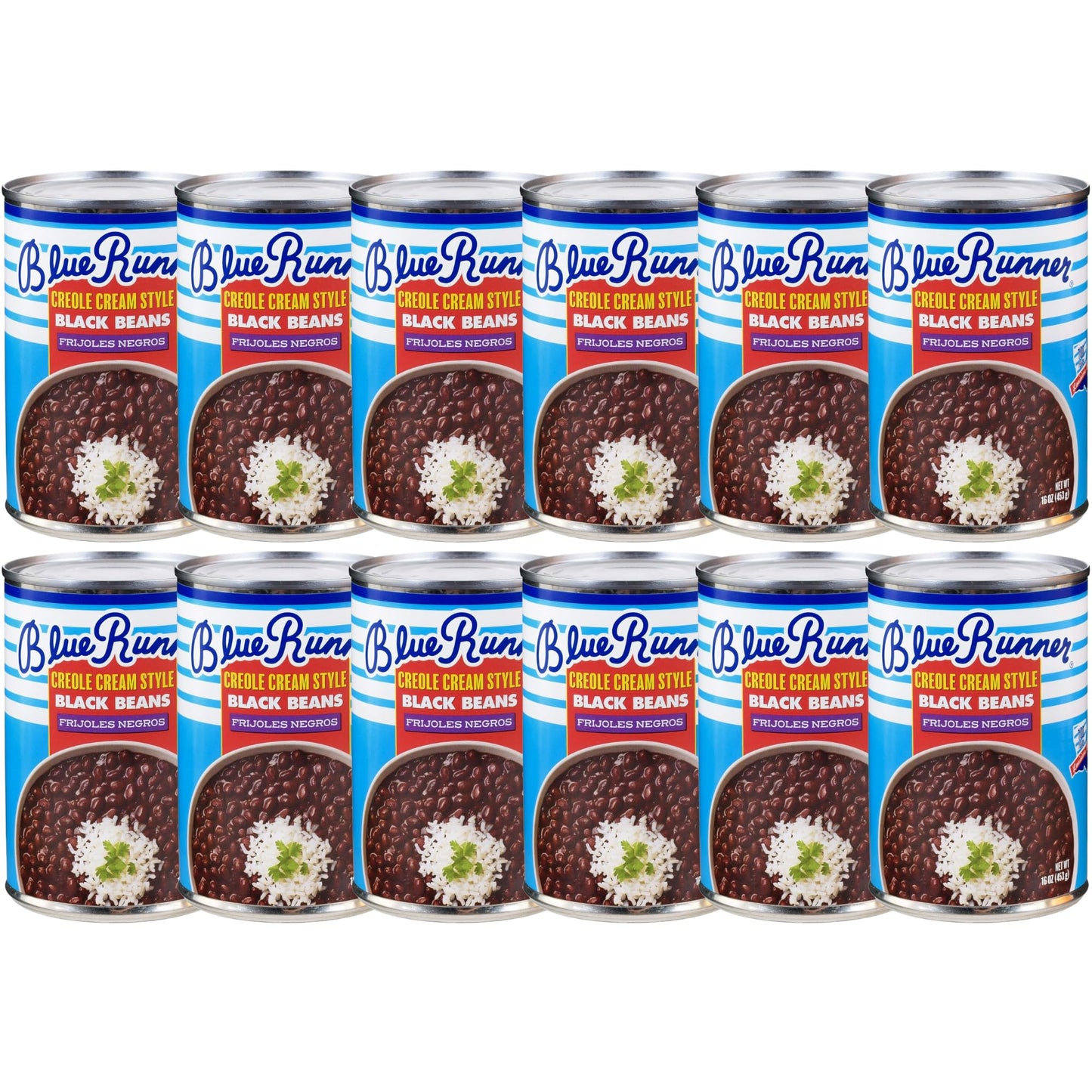 Blue Runner Creole Cream Style Black Beans 16 Ounce (Pack of 12)