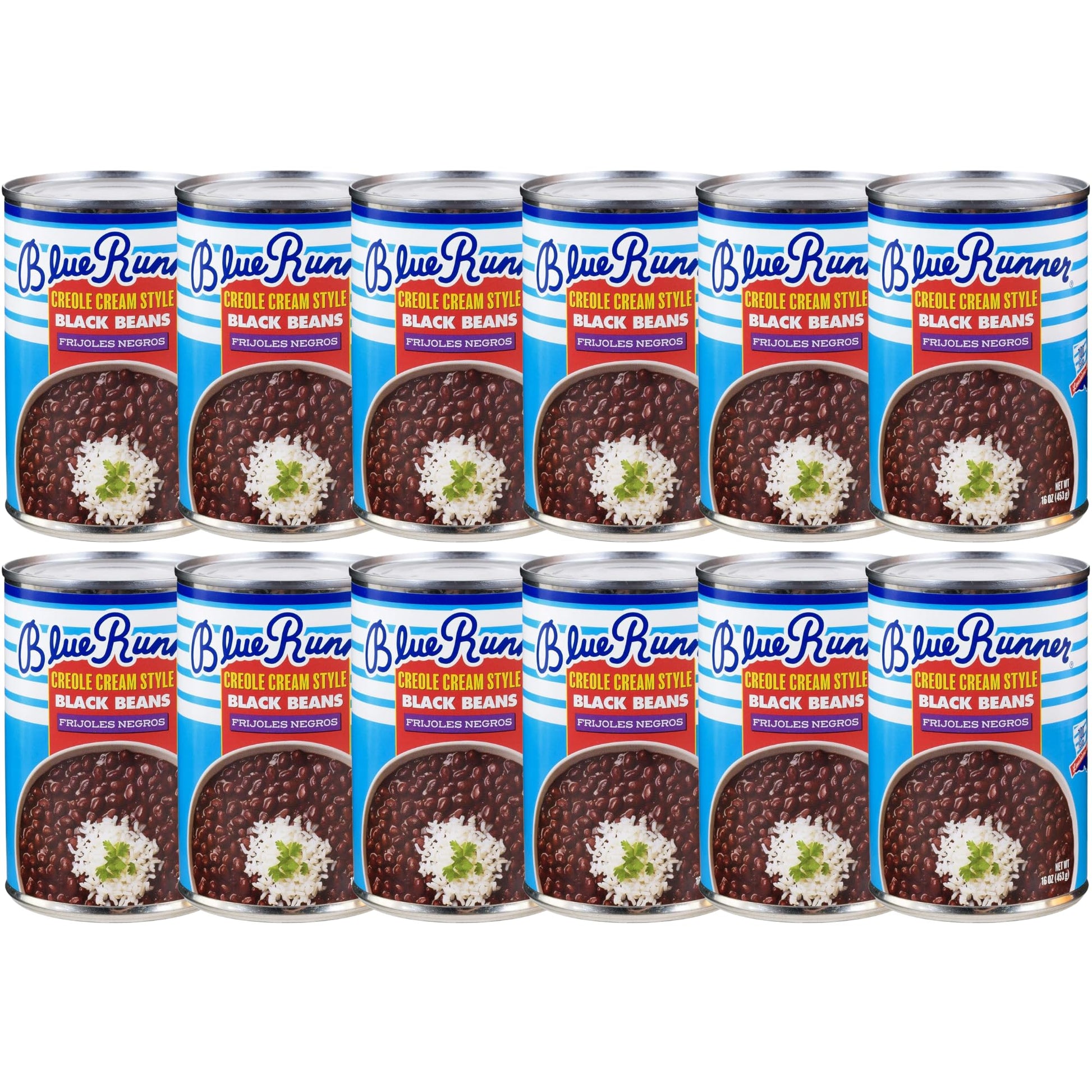 Blue Runner Creole Cream Style Black Beans 16 Ounce (Pack of 12)