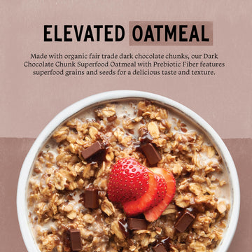 Purely Elizabeth Superfood Oatmeal Cup With Prebiotic Fiber, Dark Chocolate Chunk, Vegan Friendly, Organic, Gluten Free & Non-Gm